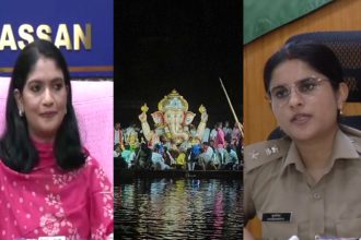 hassan dc lathakumari react on gauri ganesha idols immersed in devikere and notice issued against the district sp for the violation of prohibitory orders