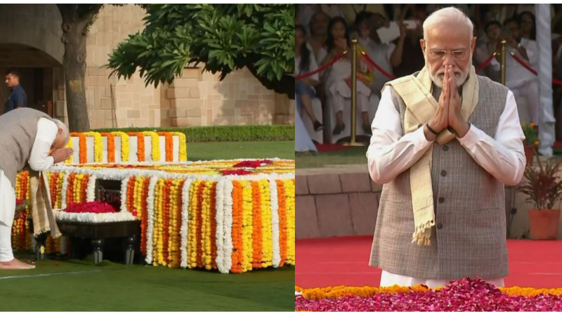 ಗಾಂಧಿ ಜಯಂತಿ; ರಾಜಘಾಟ್‌ನಲ್ಲಿ ಮೋದಿ ಗೌರವ