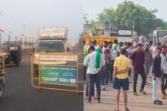 ರಾಜ್ಯದ ಹಲವೆಡೆ ಕಬ್ಬು ಬೆಳೆಗಾರರ ಪ್ರತಿಭಟನೆ; ಹಾವೇರಿಯಲ್ಲಿ ಹೆದ್ದಾರಿ, ಚಿಕ್ಕೋಡಿಯಲ್ಲಿ ಬಸ್ ಸಂಚಾರ ಬಂದ್ 7 sugarcane farmers protest 2